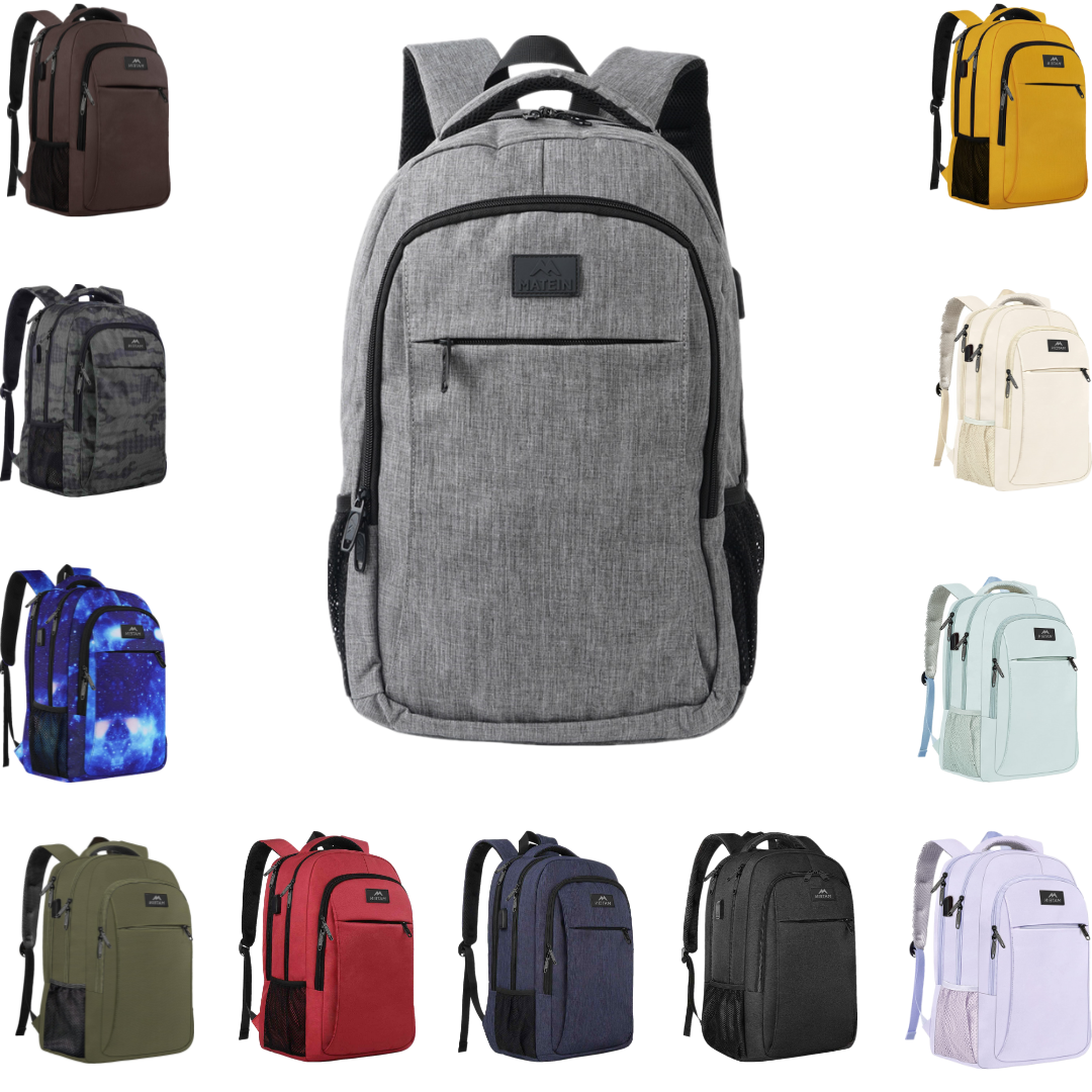 Matein Mlassic Travel Laptop Backpack with USB Charging Port