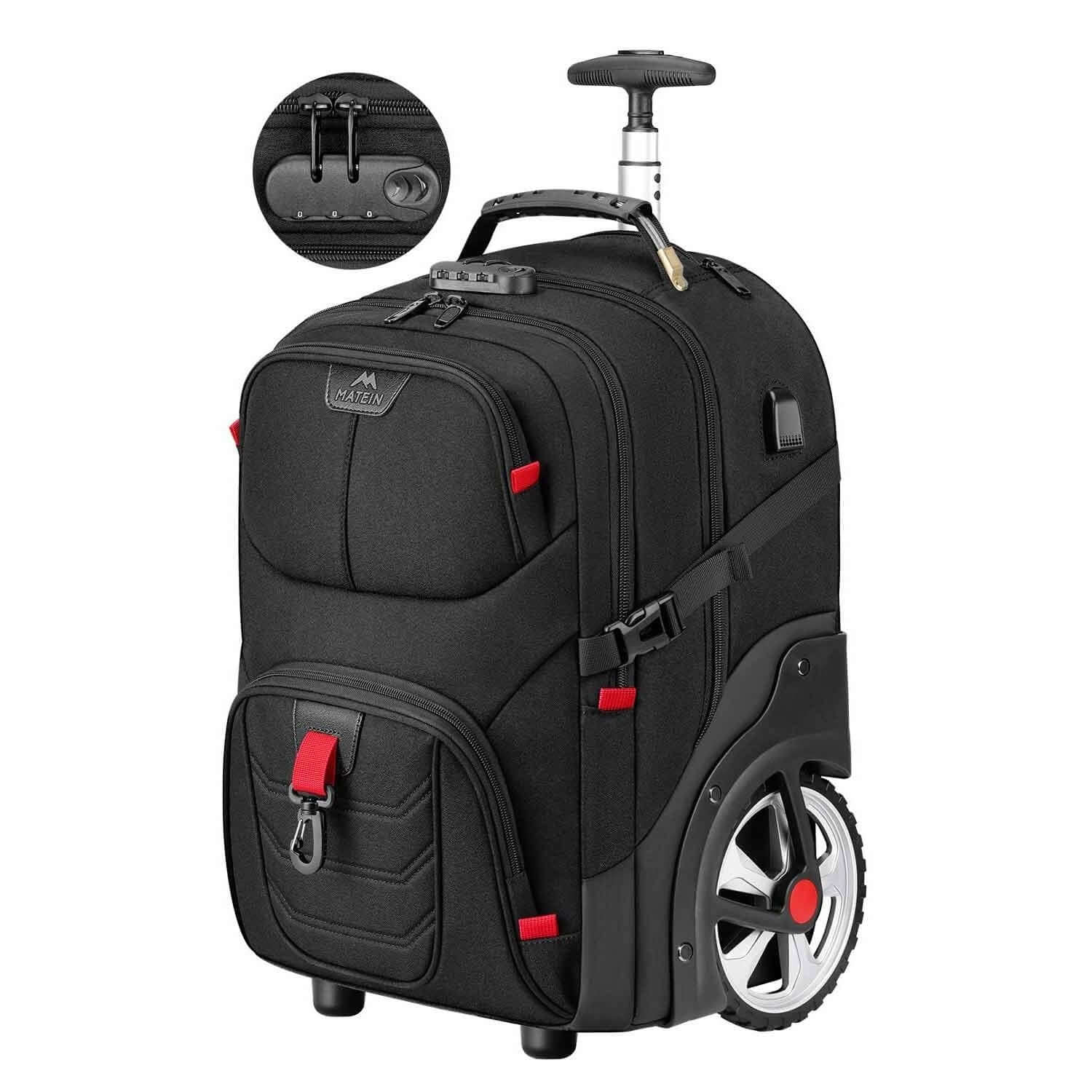 Large backpack suitcase with wheels best sale