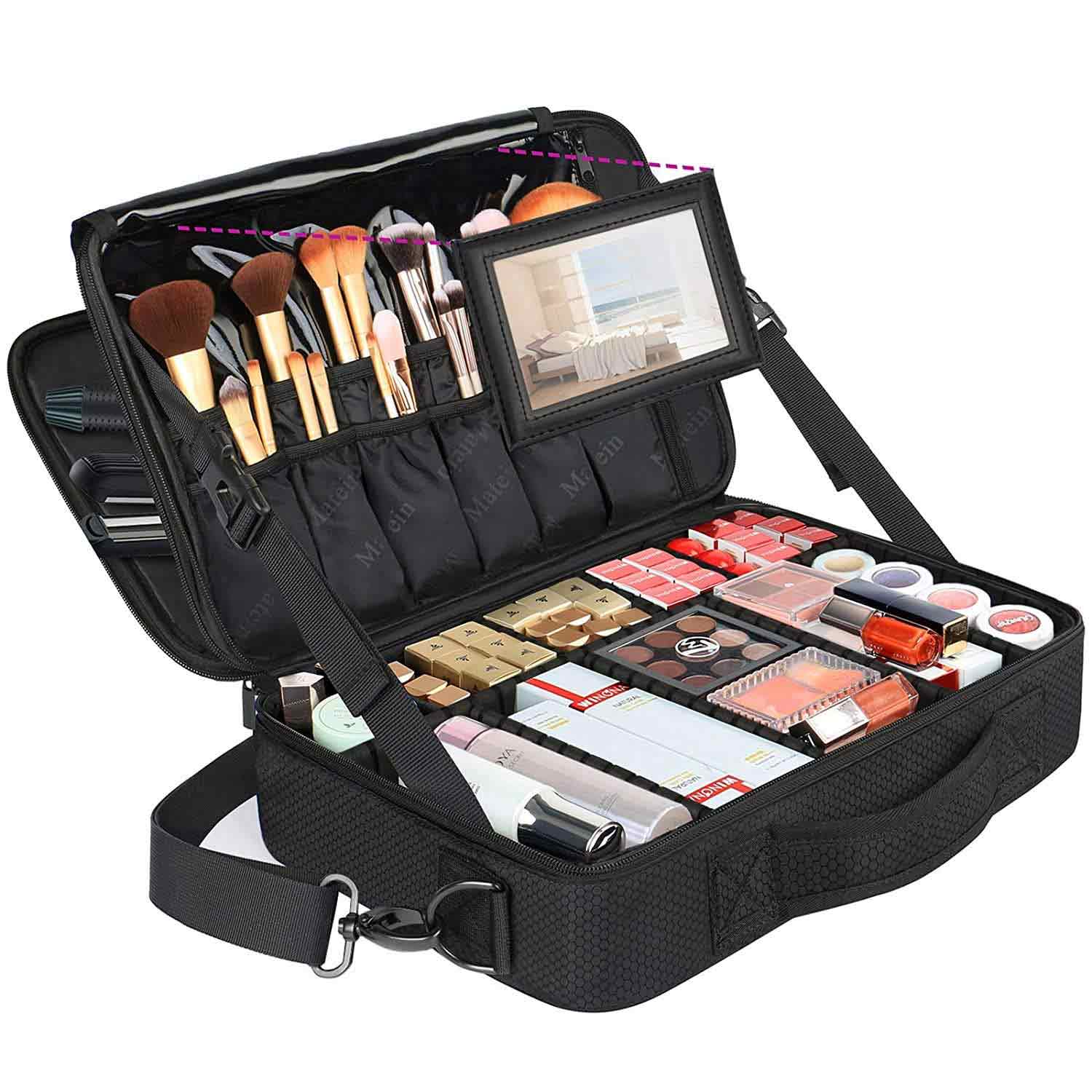 Professional Makeup Bag Portable Cosmetic Case Storage Handle Organizer  Travel