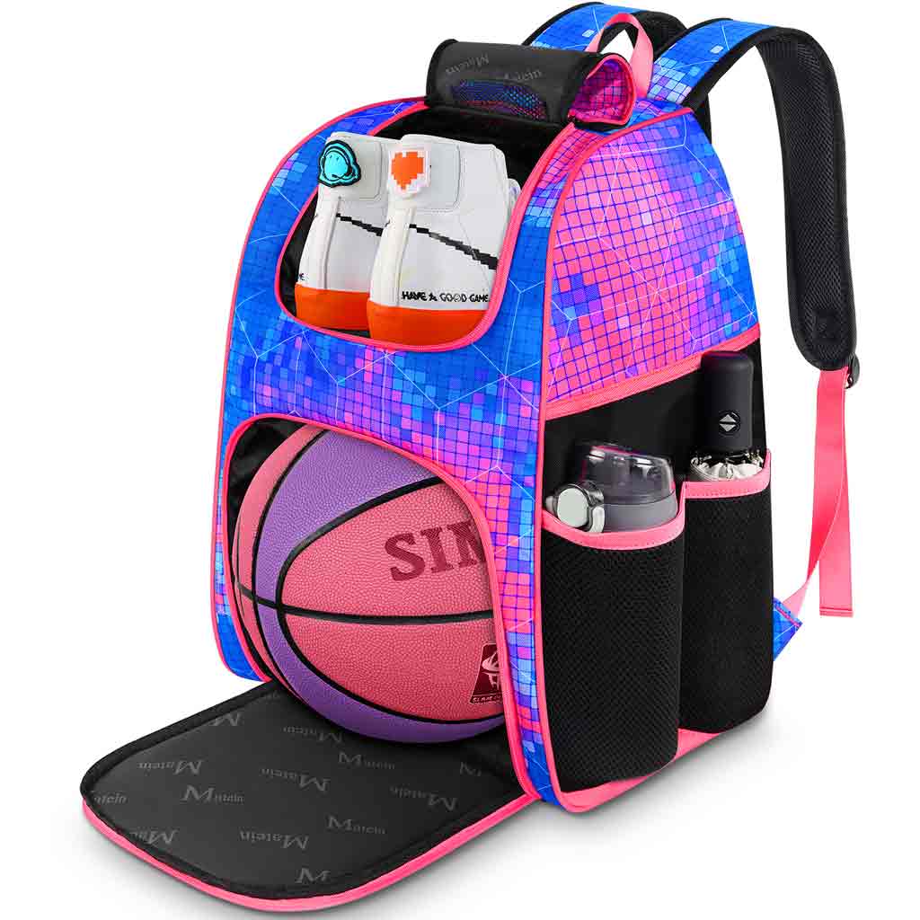 Mochila de baloncesto para niños y niñas, mochilas negras de 16 pulgadas  para viajes escolares, mochila ligera y fresca para niños, Baloncesto-2