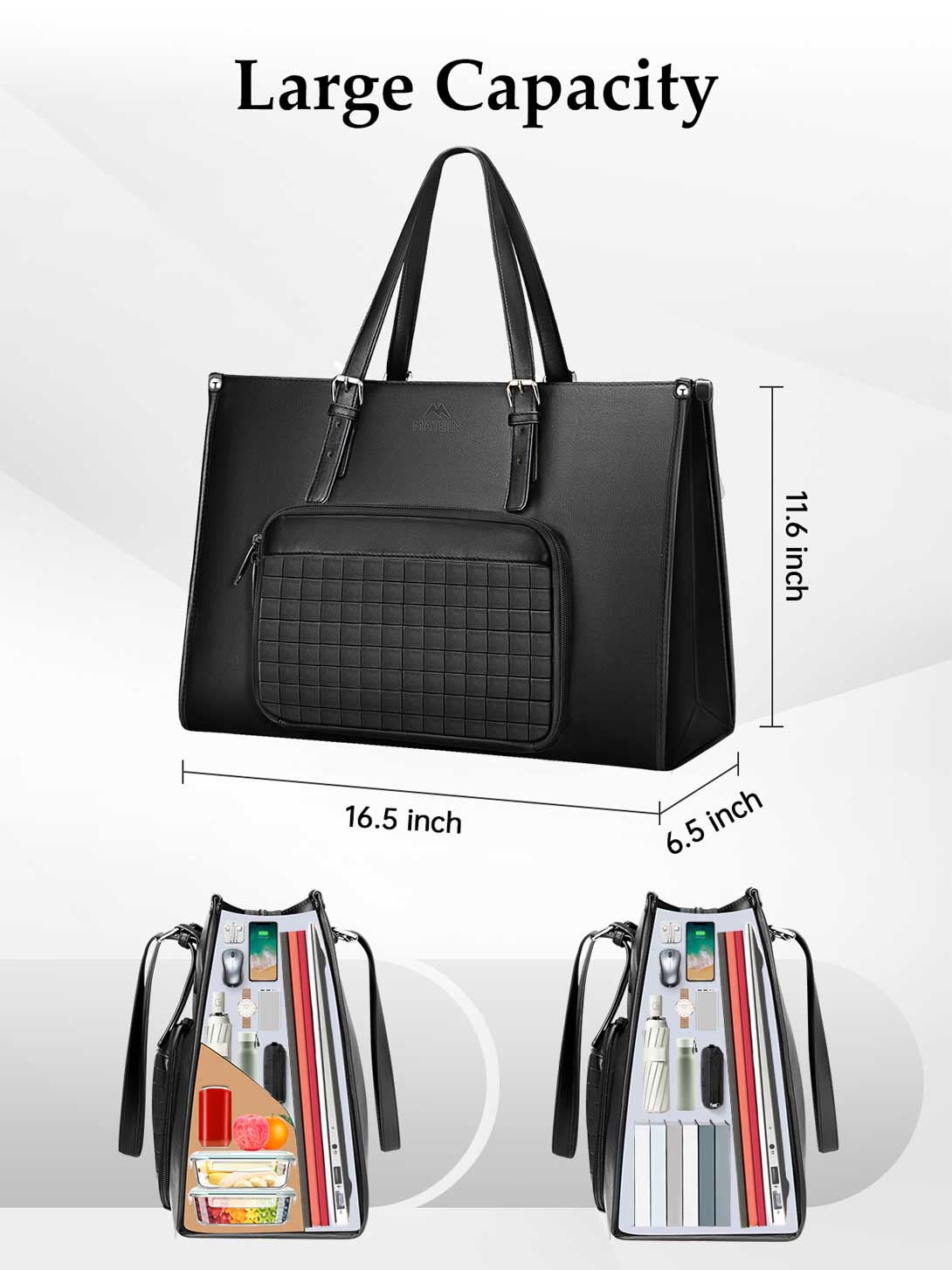 MATEIN Latop Tote Bag with Insulated Lunch Compartment