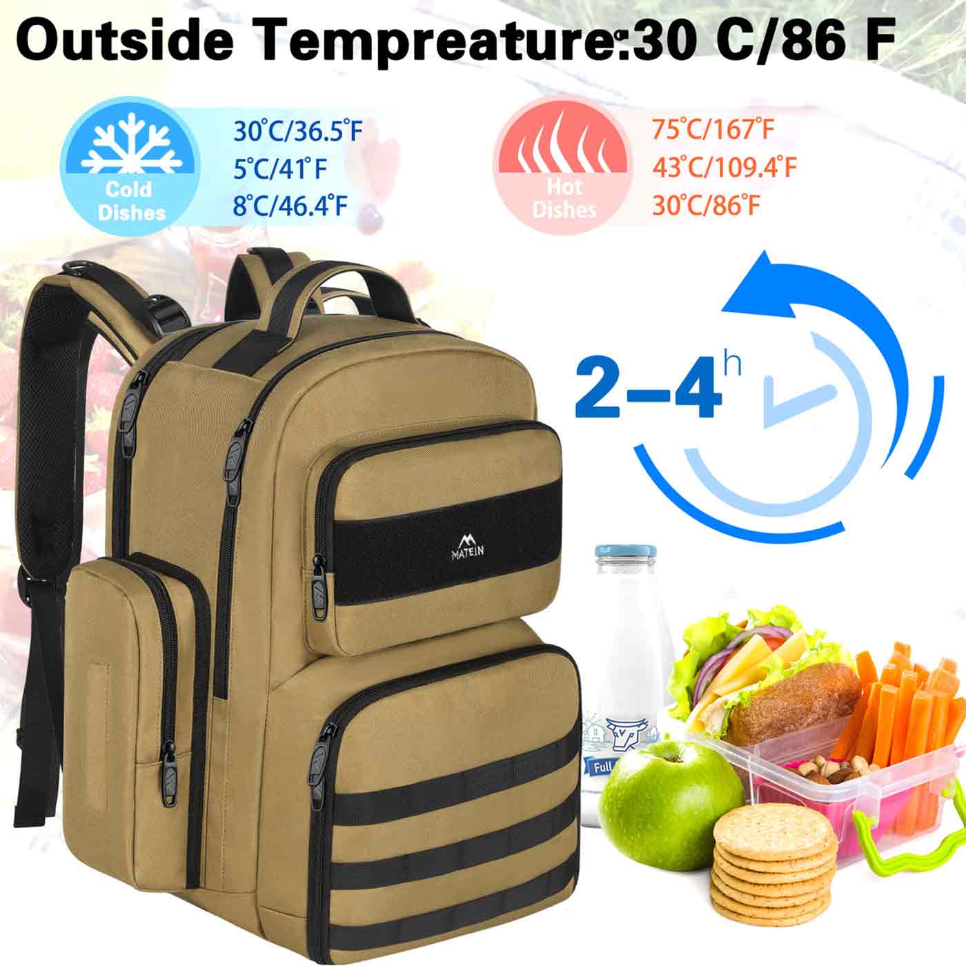 Matein Laptop Backpack With Lunch Box Insulated - Temu