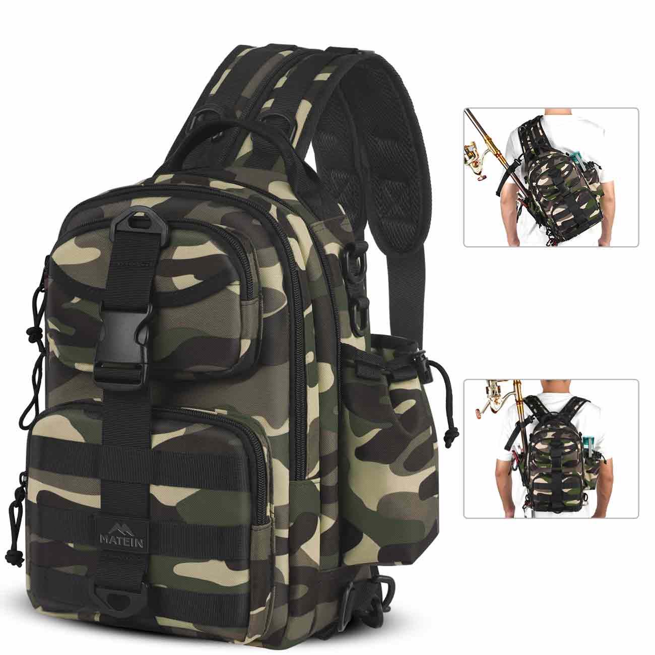 Fishing Tackle Storage Bag Fly Fishing Gear Pack Backpack for Men and Women  Sling Bag Shoulder Cross Body Fishing Bag with Rod Holder Hiking