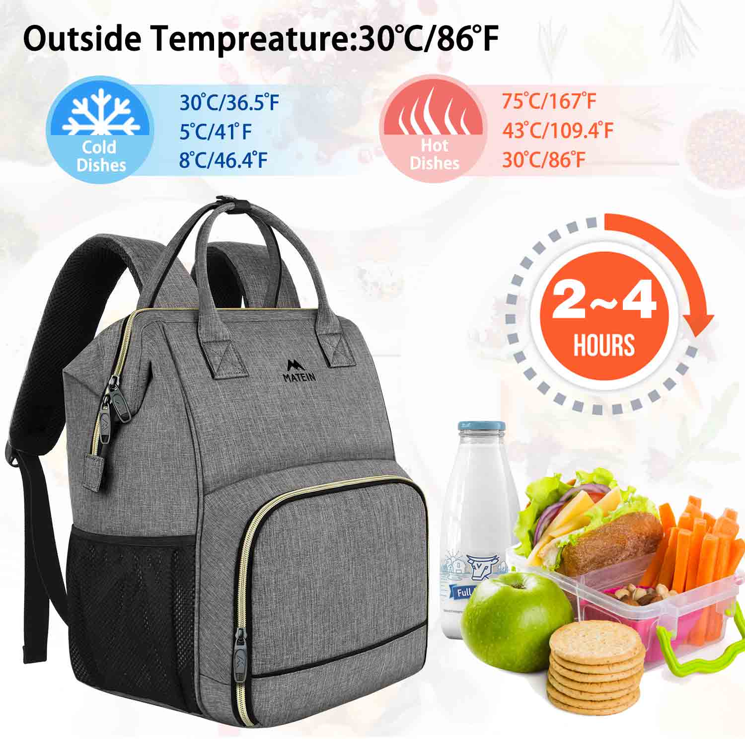Matein Laptop Backpack With Lunch Box Insulated - Temu