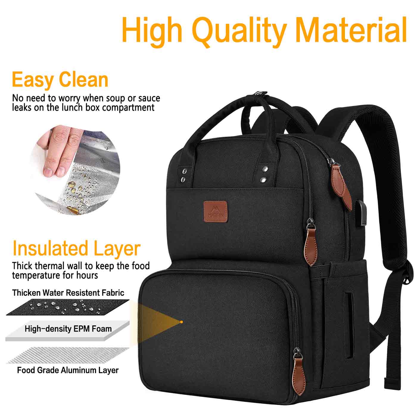 Insulated Nylon Lunch Bags Small for Women Work Student in School Picnic