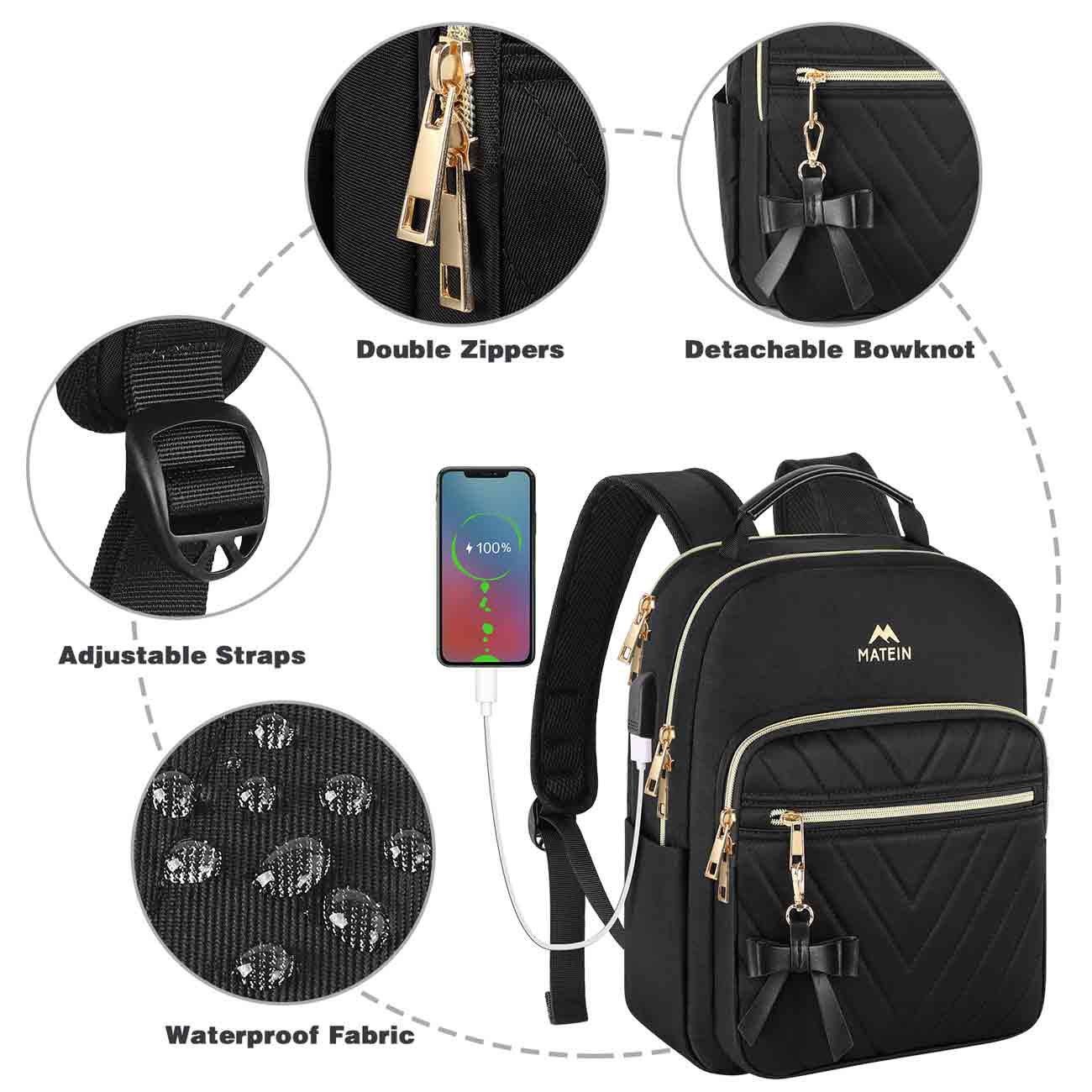  MATEIN Mini Backpack for Women, Waterproof Stylish