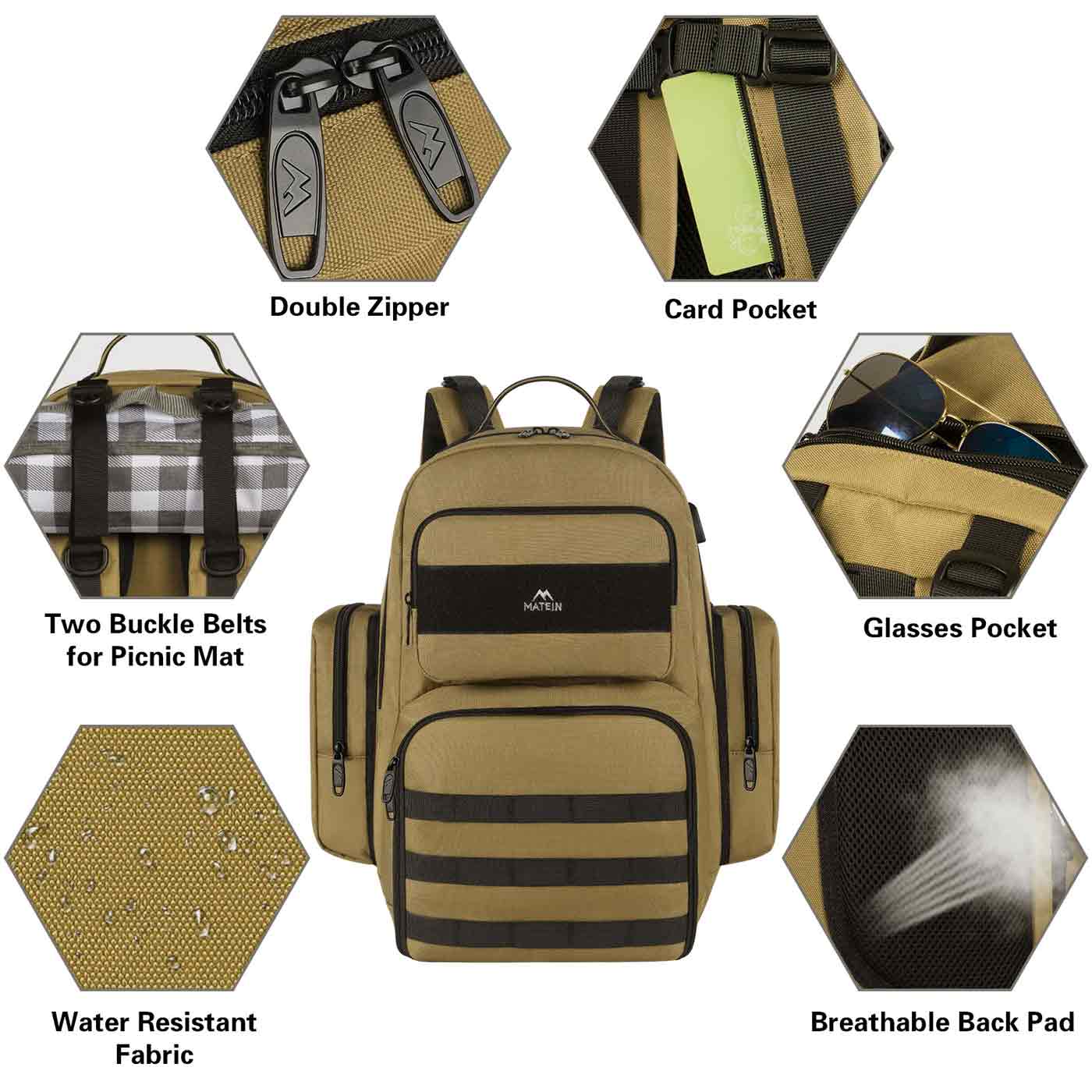 Matein 17 Inch Lunch Backpack for Men