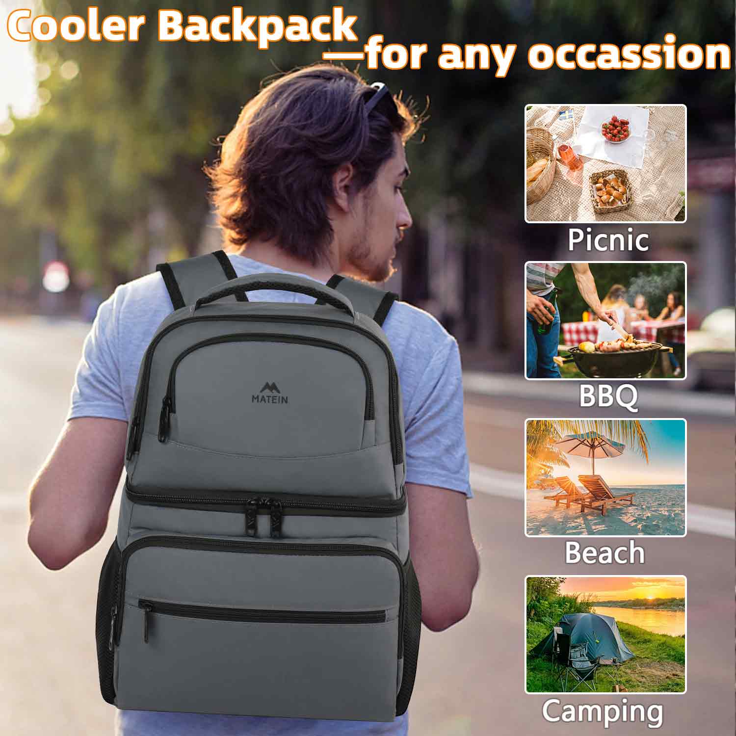 Tropical Fruit Cooler Backpack for Women Men Picnic Cooler Bags Insulated  Large Capacity Lunch Backpack with Leakproof for Work Fishing Hiking  Camping