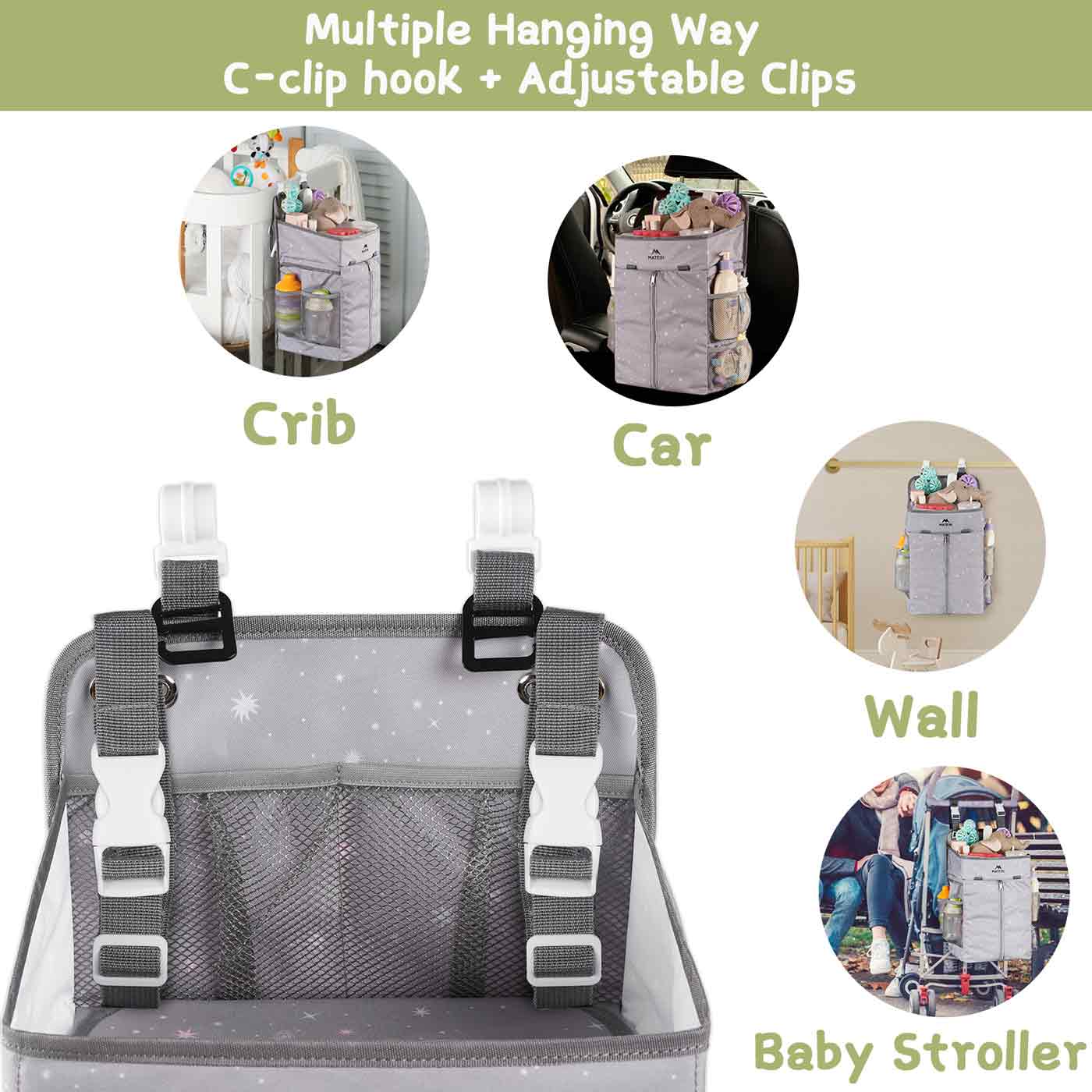 Designer Stroller Caddy / Stroller Bag / Diaper Caddy / 