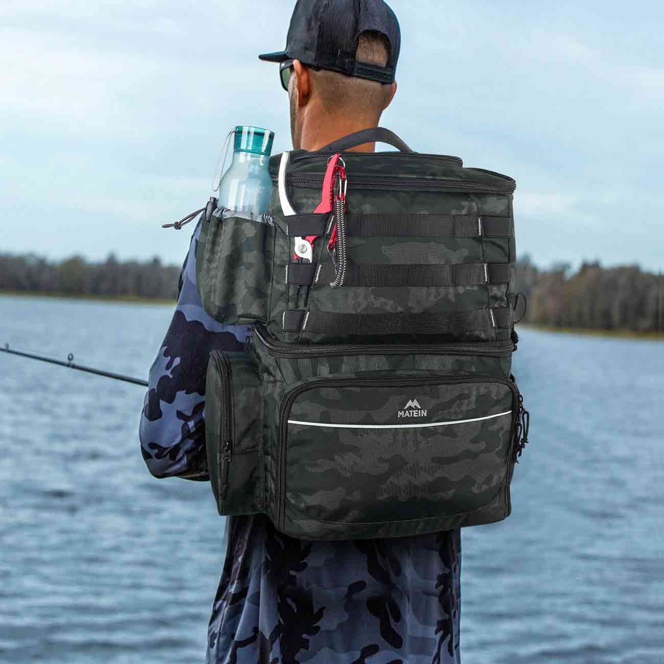 Buy MATEIN Tackle Bag with Cooler & Rod Holder, Fishing Gifts for