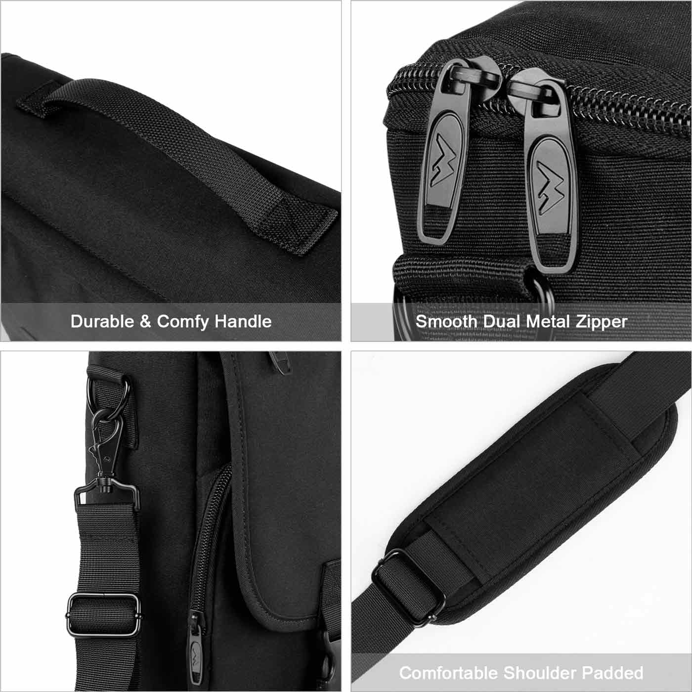 FR Fashion Co. 15.6 Men's Padded Laptop Compartment Messenger Bag Grey