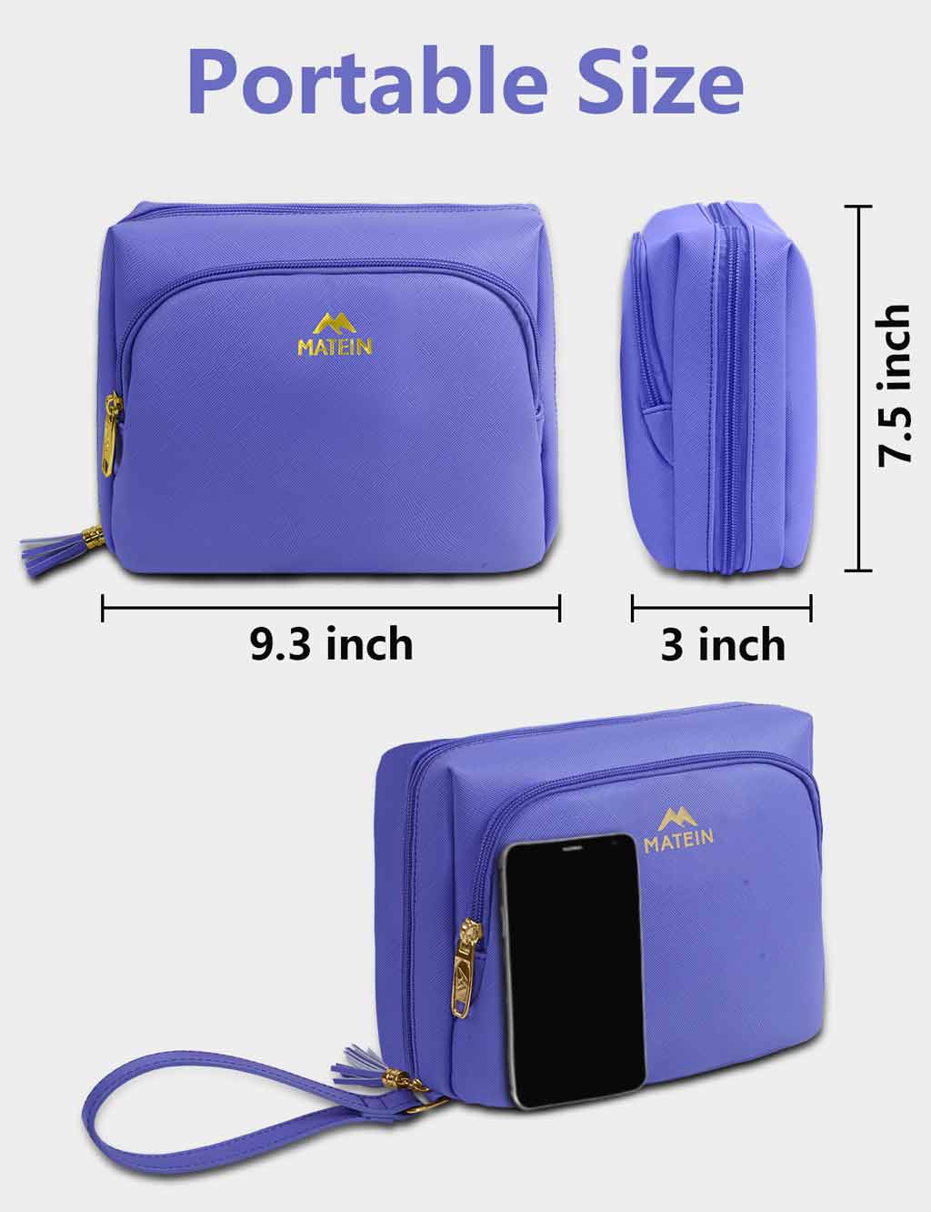 Matein Shockproof Cable Organizer Bag, Purple