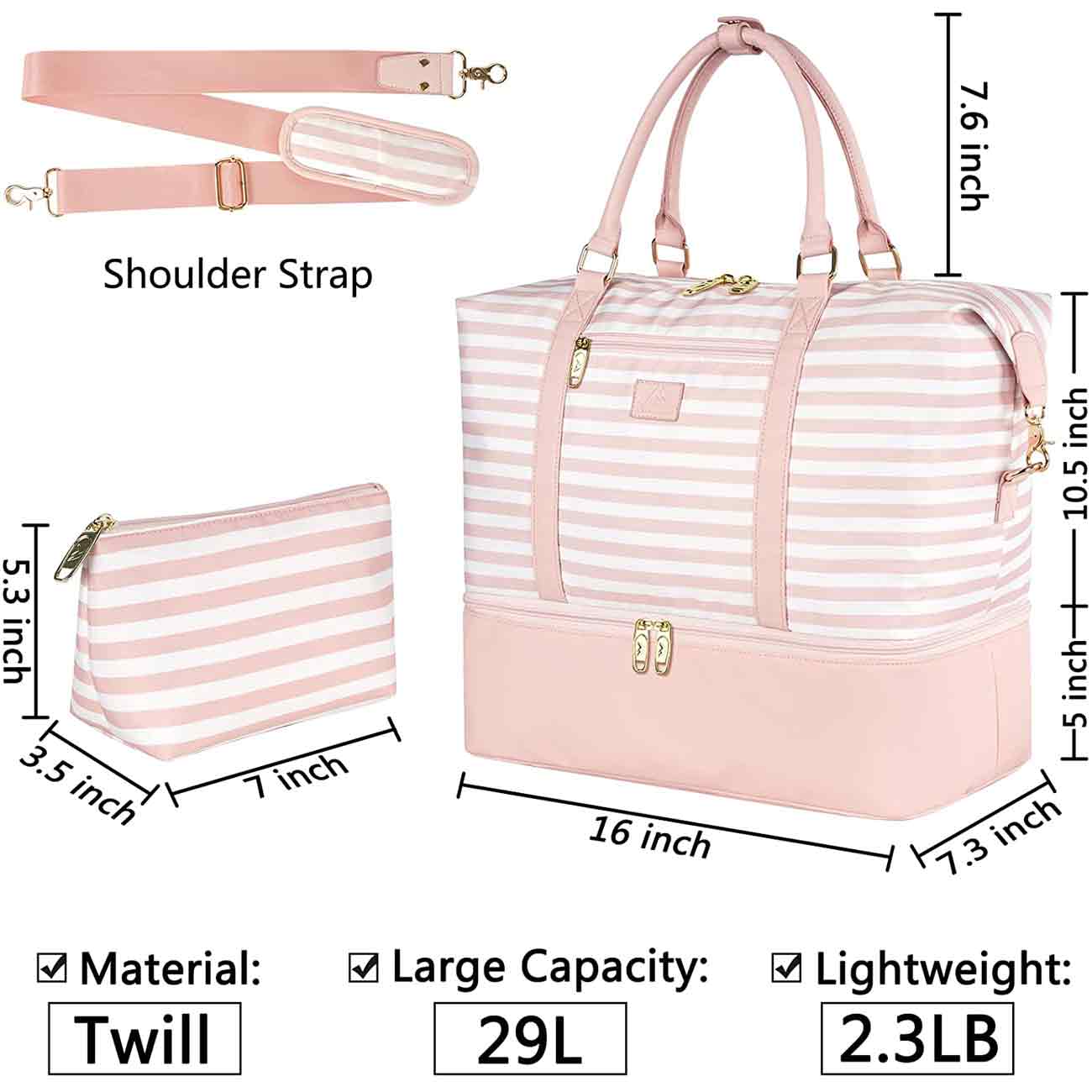 Weekender Bag Carry On Bag Travel Duffle Bag Medium Overnight Bag for Women  and Girls - Walmart.com